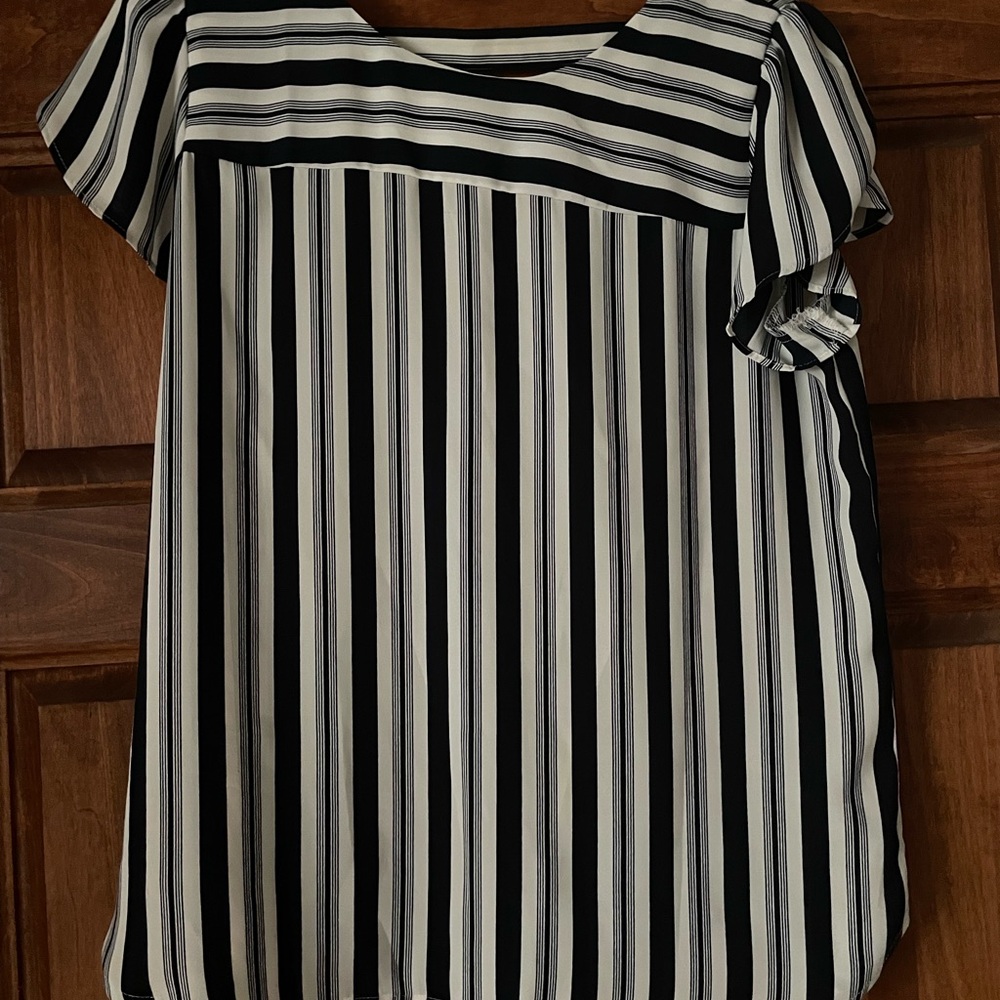Striped Black and White Women's Top